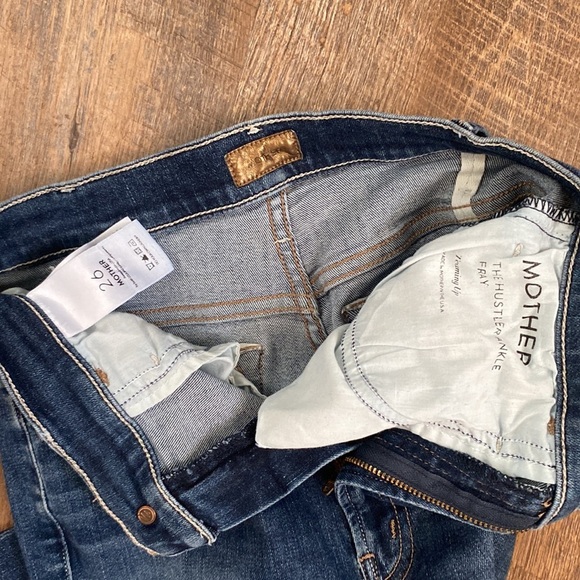 MOTHER THE HUSTLER ANKLE FRAY IN TEAMING UP HIGH WAISTED SLIGHT FLARE LEG SZ 26 - Picture 12 of 16